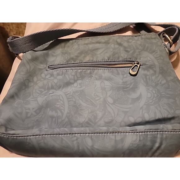 Sakroots Grey Floral Eco Textile Crossbody Handbag Small 11"wx9'h NEW - Picture 4 of 4